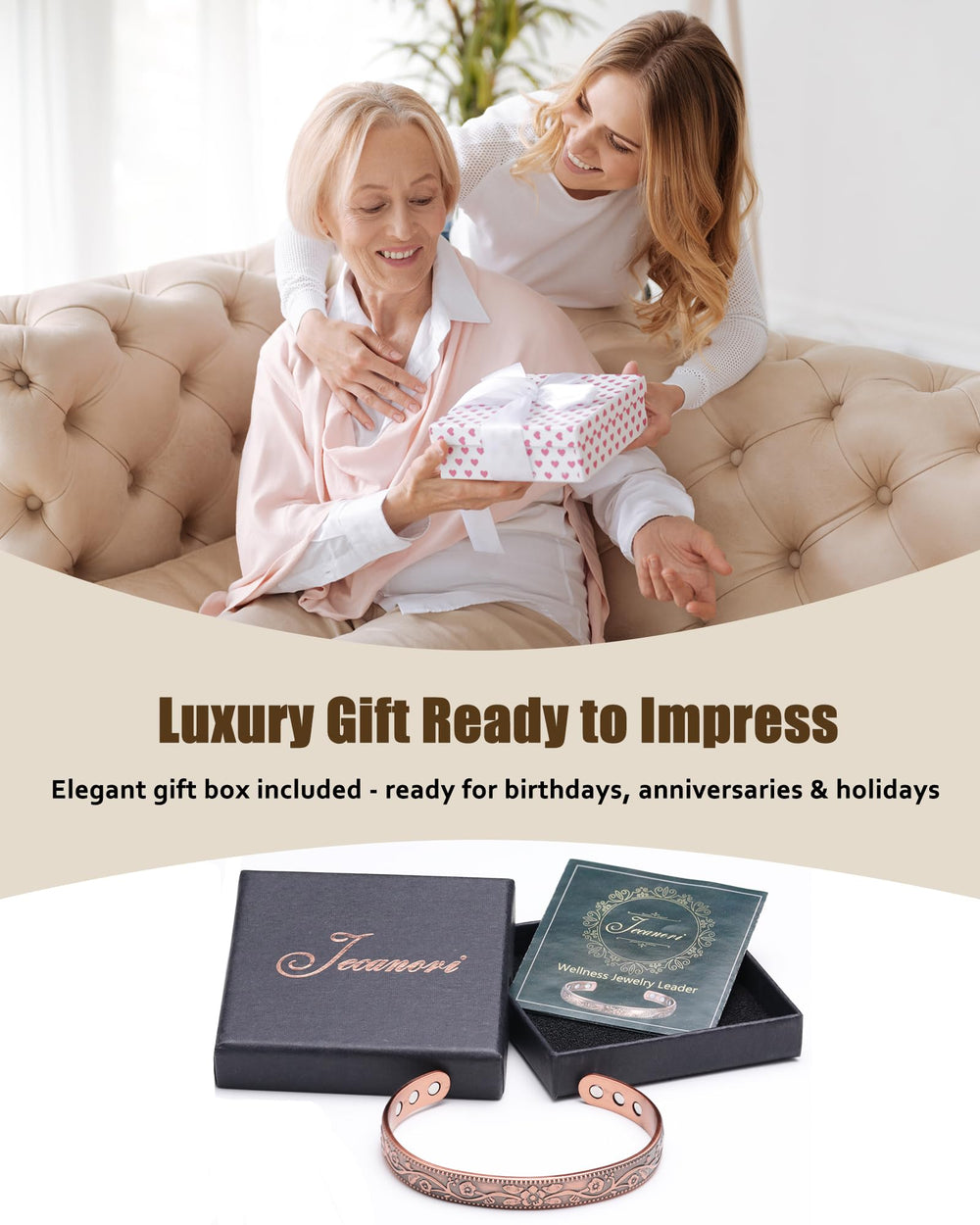 Jecanori gift box ready copper bracelet for special occasions