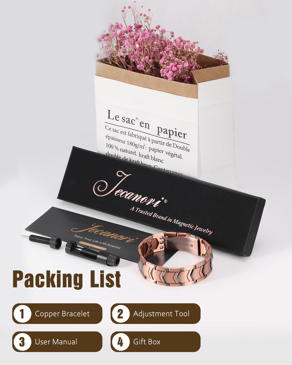 Jecanori premium copper bracelet versatile for daily and formal wear