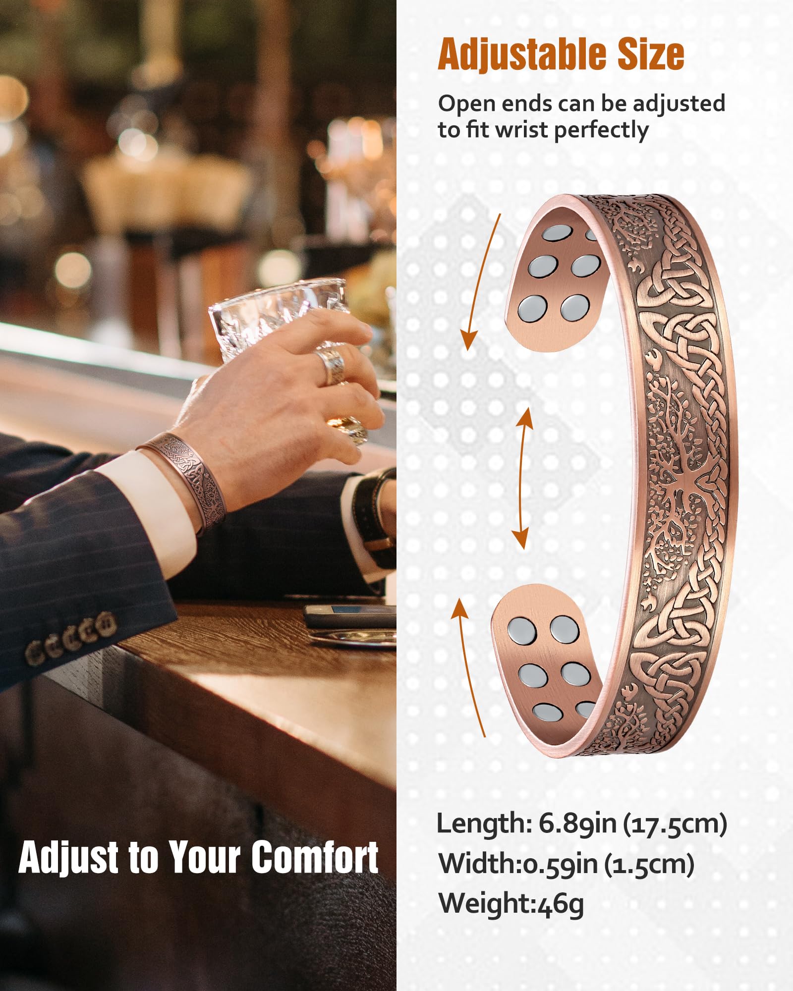 Jecanori copper bracelet arrives in gift-ready packaging