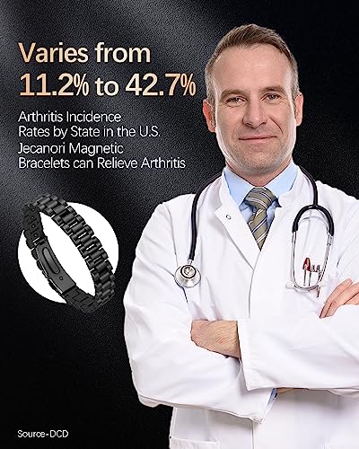 Jecanori Hematite bracelet on wrist with masculine style and durable finish