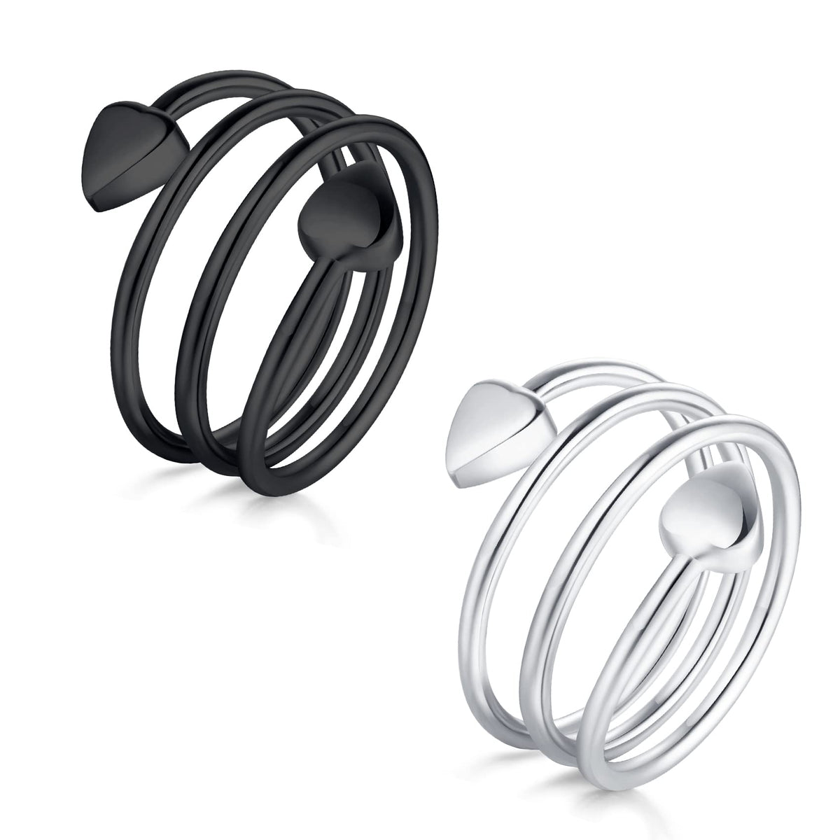 Jecanori lymphatic drainage ring in black, side view, comfortable daily wear with potential tension relief