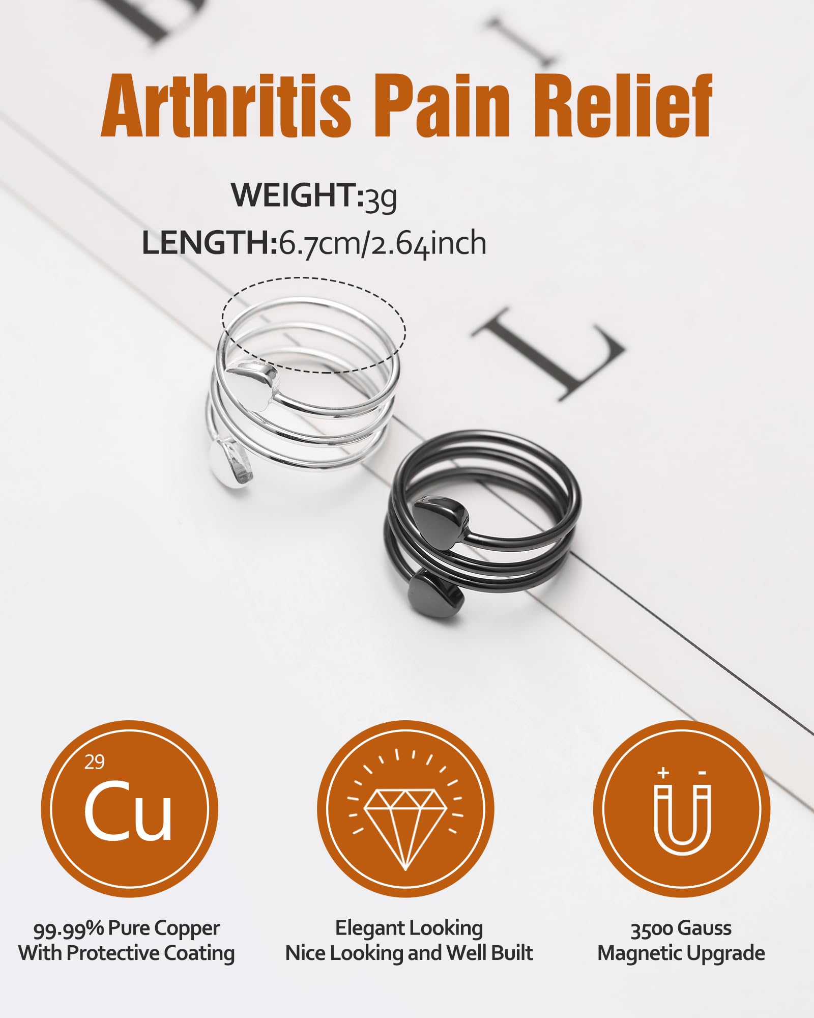 Jecanori lymphatic drainage ring in silver, side view, stylish support for joints during activities