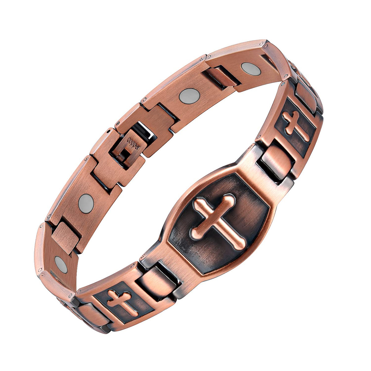 Jecanori pure copper bracelet front view for versatile daily wear.