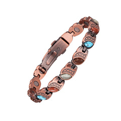 Jecanori copper magnetic bracelet for women with 3800 Gauss magnets and turquoise accents, everyday wear