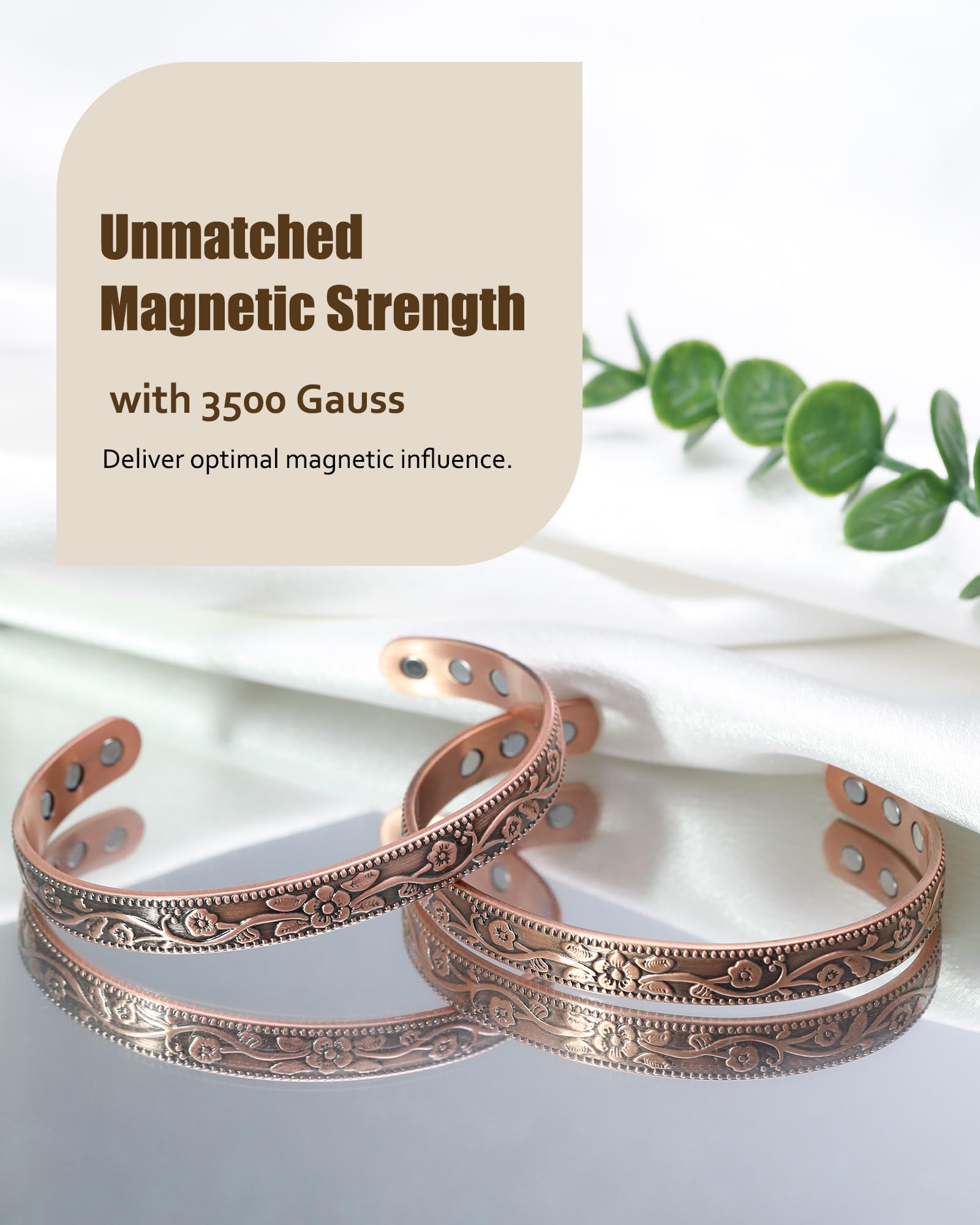 Jecanori wrist shot of a delicate handmade copper bracelet in a stylish look