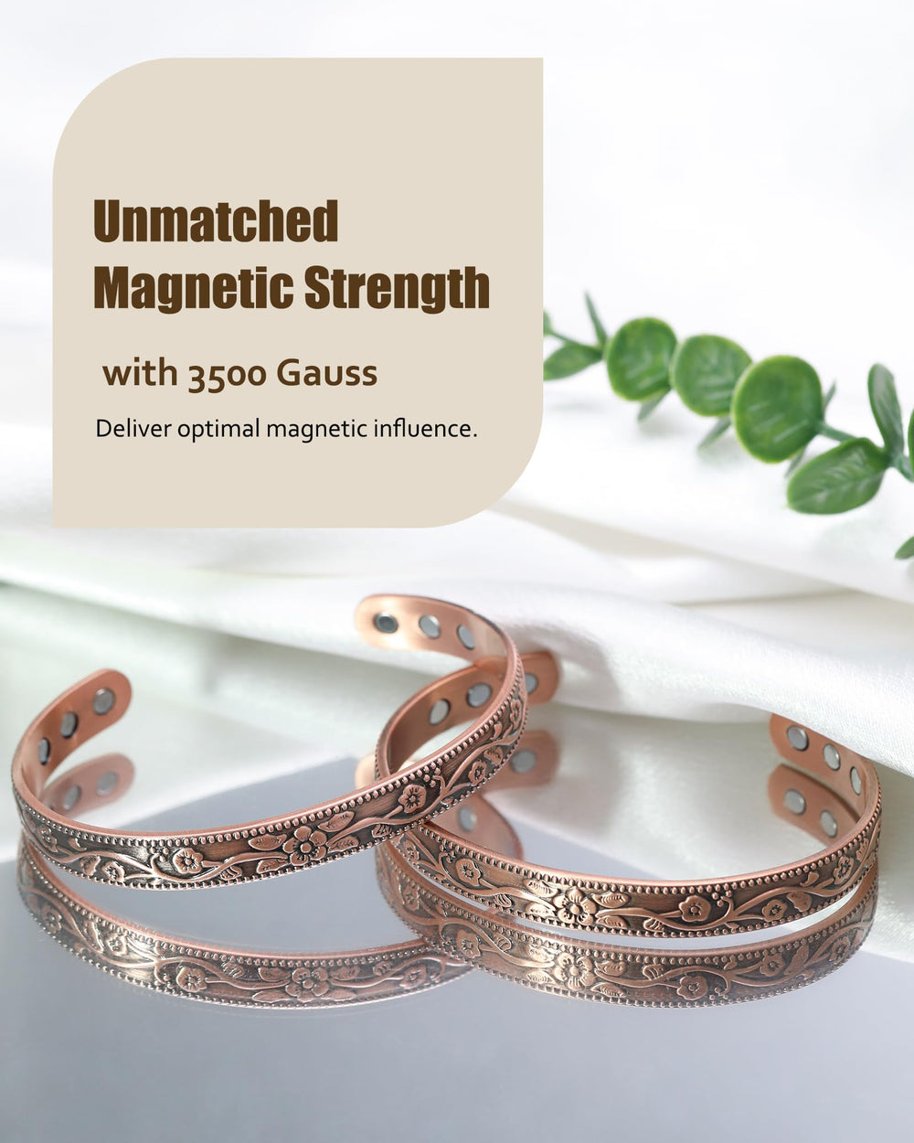 Jecanori wrist shot of a delicate handmade copper bracelet in a stylish look