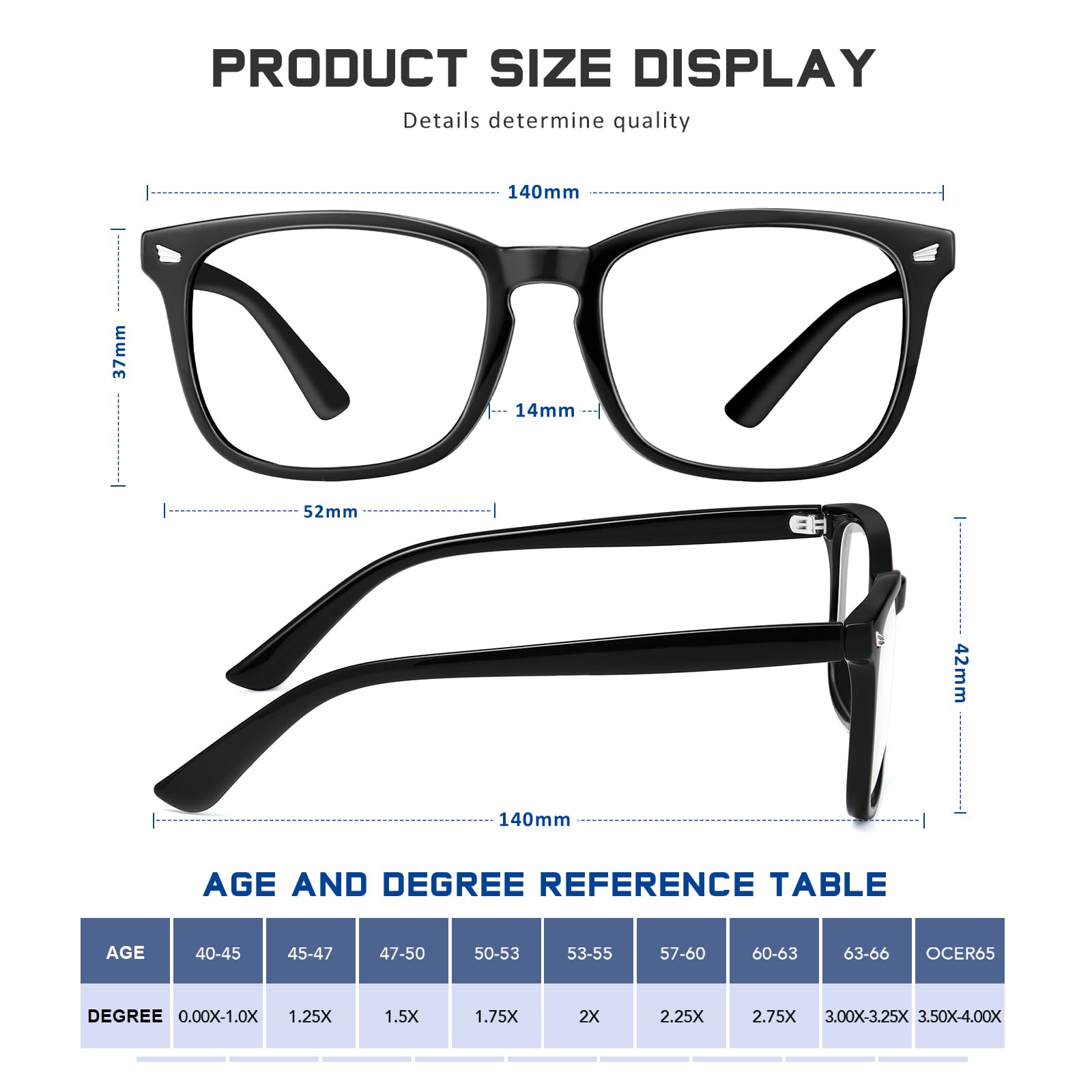 Jectieey side-view floral-frame glasses reducing glare for clear vision