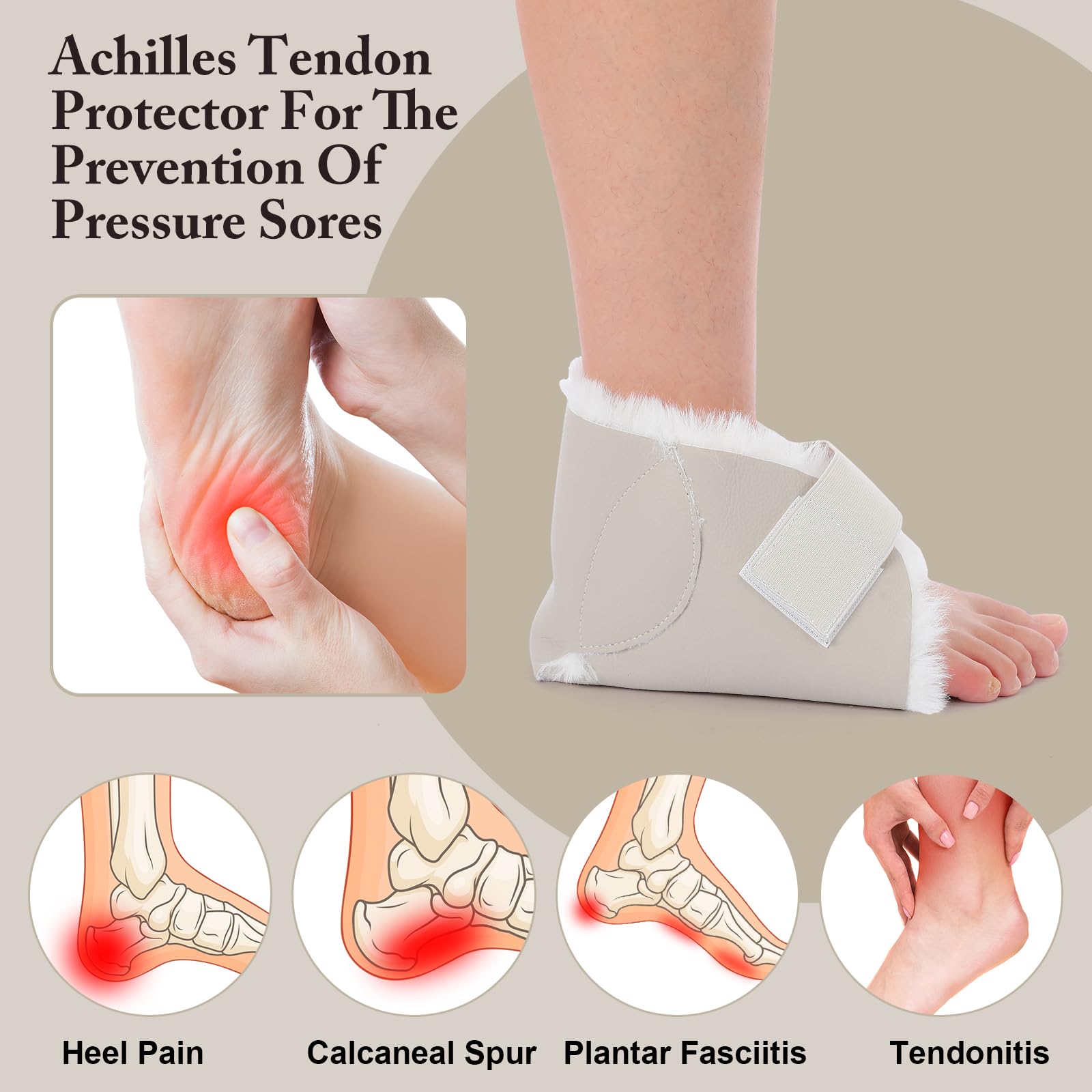 Jeere heel protector with adjustable strap provides secure fit during wear