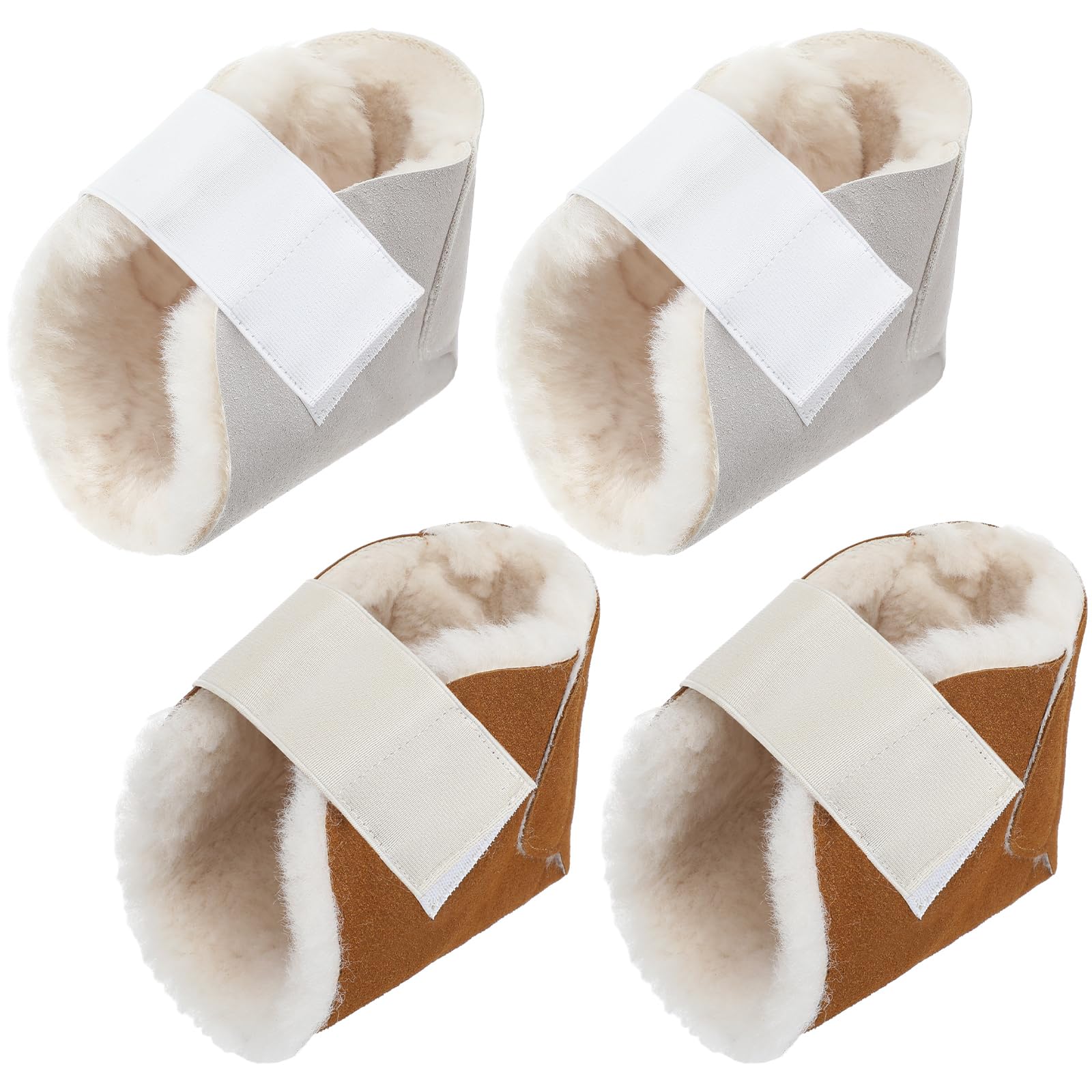 Jeere heel protector boot in beige with soft lambskin cushioning for daily comfort.