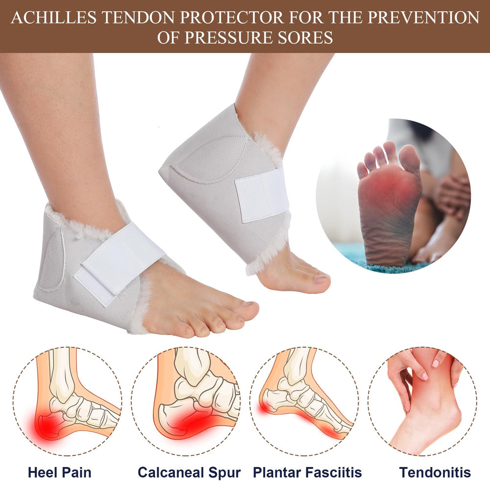 Jeere heel protector boot in brown showing securing strap for secure wear.