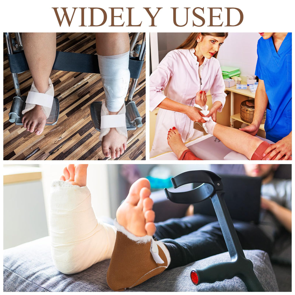 Jeere heel protector being worn during activities to protect heels.