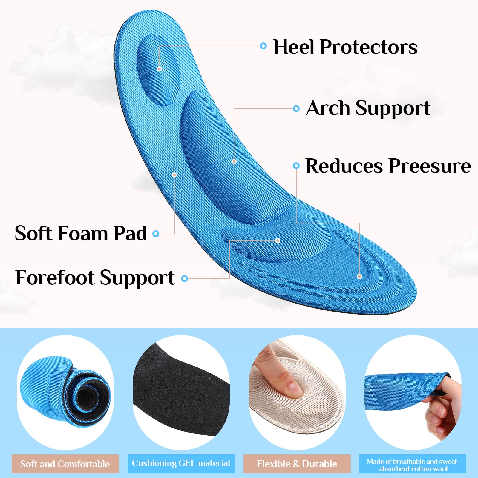 Jeere soft sponge insole providing cushioning and comfort.