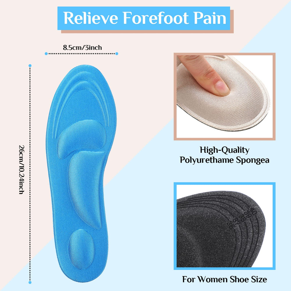 Jeere blue arch-support insoles with breathable cushioning.