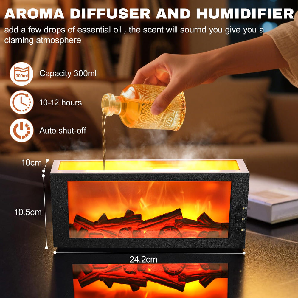 Jefuzh fireplace diffuser remote control for easy aroma and light timing