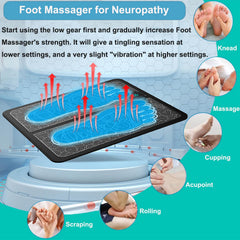 Jenylu EMS Foot Massager Mat LCD display indicates settings for personalized use