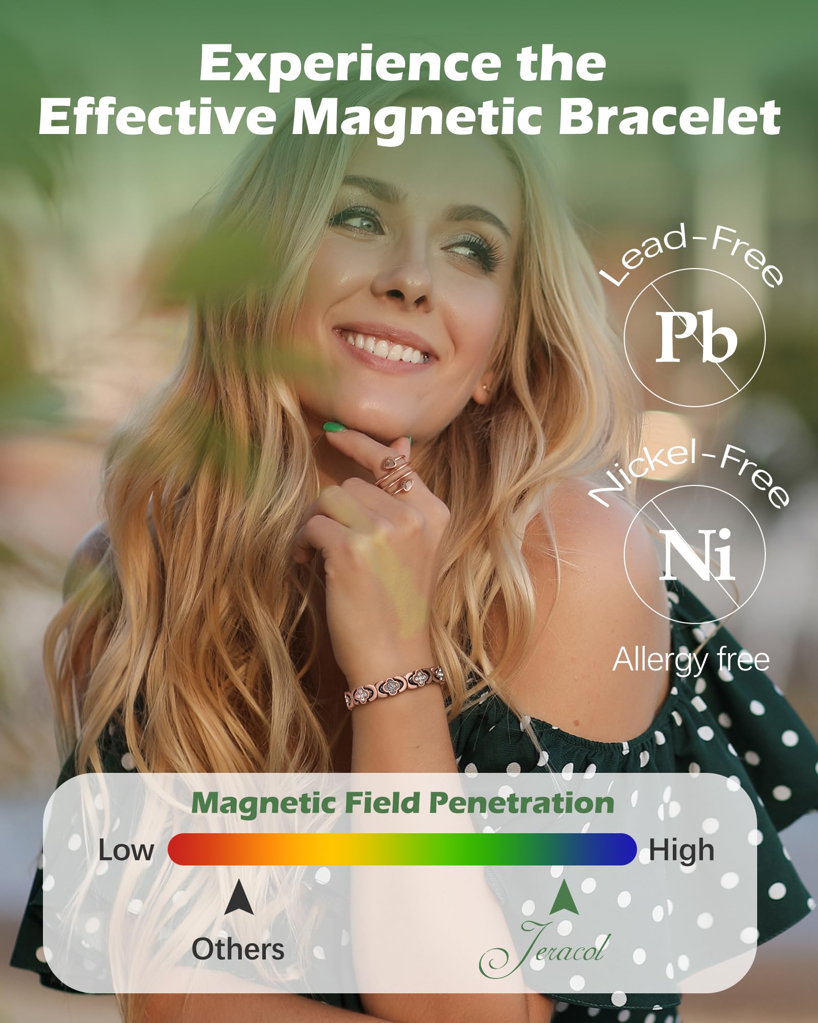 Jeracol adjustable-fit bracelet with included tool for sizing.