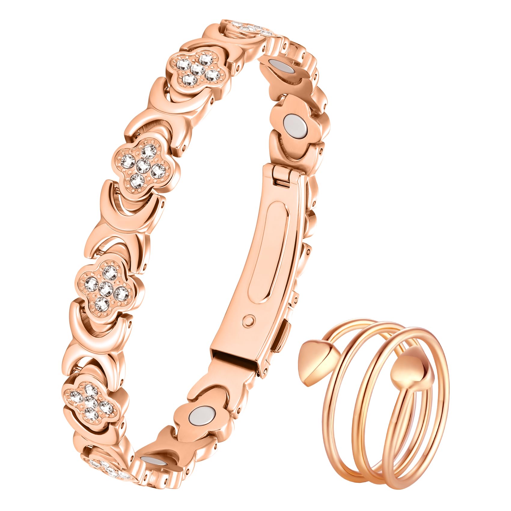 Jeracol copper bracelet for women with pure copper and magnetic design for daily wear.