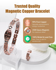 Jeracol copper ring close-up showing pure 99.9% copper and nickel-free design.