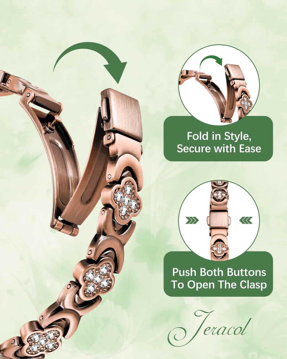 Jeracol cubic zirconia sparkle detail adds elegant shine.