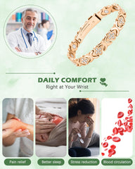 Jeracol magnet bracelet with 3800 Gauss magnets for subtle support.