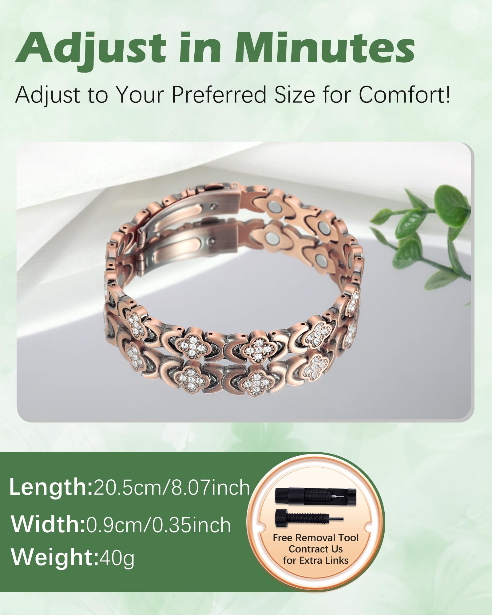 Jeracol magnetic bracelet packaging, ready for gifting in box.