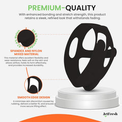JetFresh chin strap worn close-up, soft hypoallergenic material minimizes irritation.