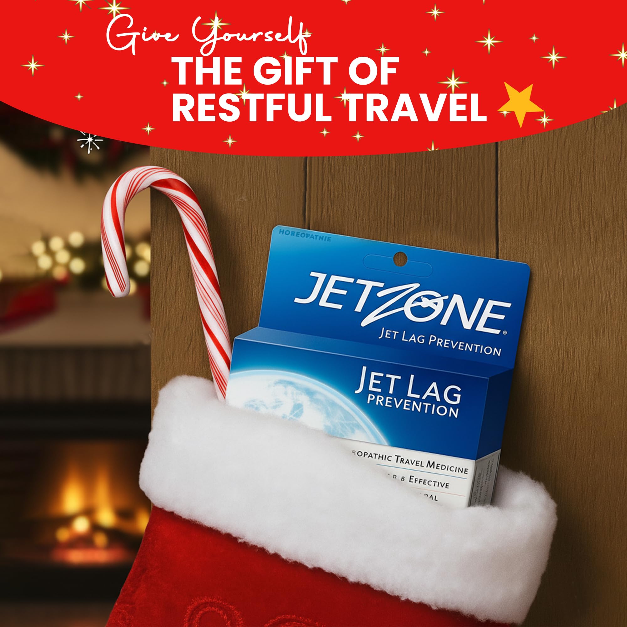 JetZone chewable tablet close-up highlights easy-to-take form for travelers.