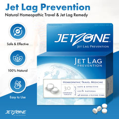 JetZone travel-size box in a carry-on, ready for long-haul journeys.