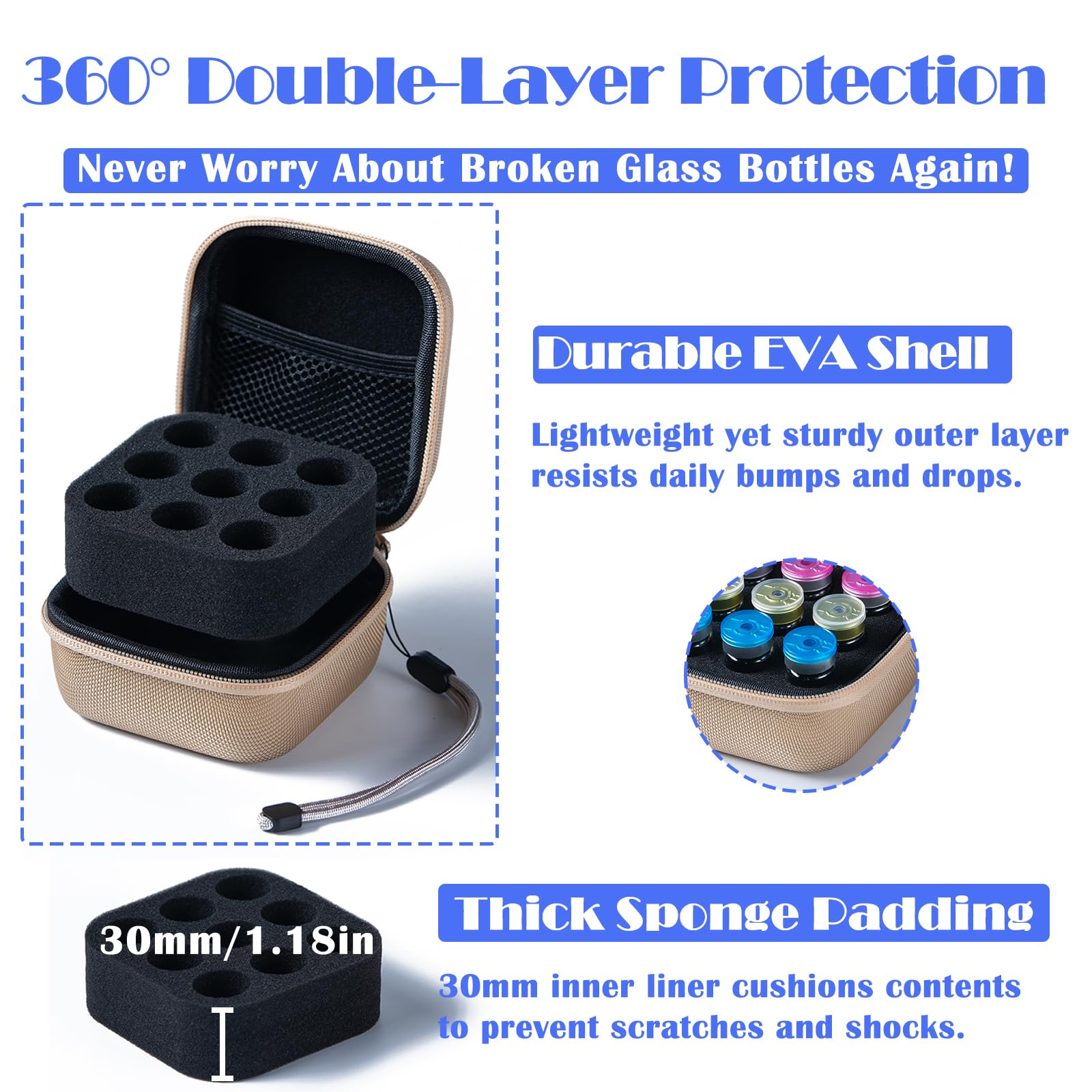 JFGLORIX protector de viales para insulina, almacenamiento compacto y ordenado.