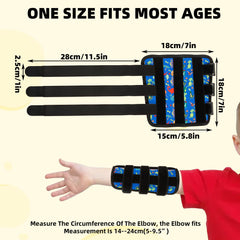 JFH-NMLW dinosaur thumb guard worn on arm supports upright play position