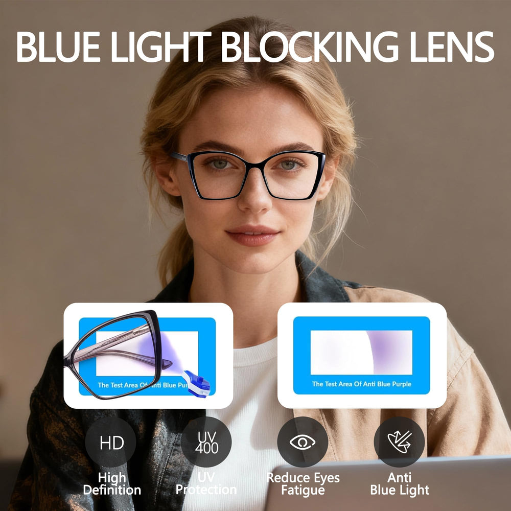 Gafas JFXQDR estilo ojo de gata de tamaño grande para mayor cobertura