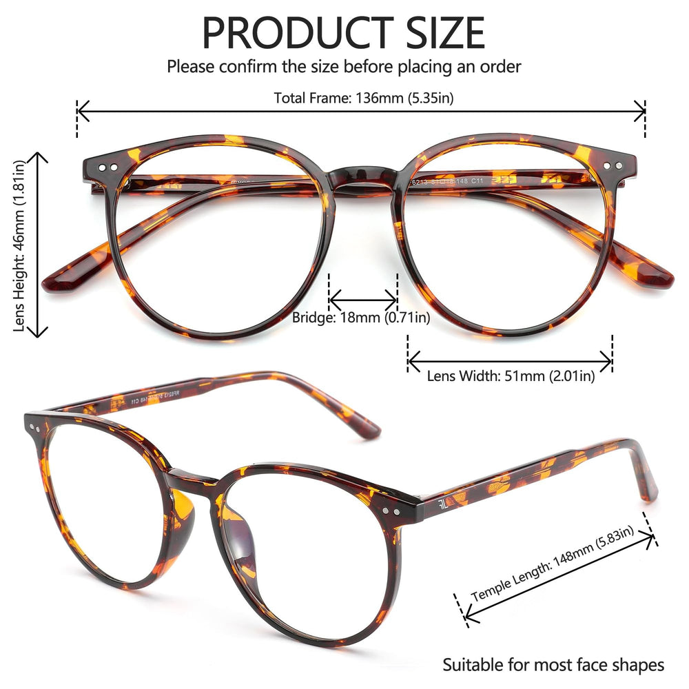 JFXQDR TR90 lightweight, durable-frame in Coco Tortoise for daily wear.