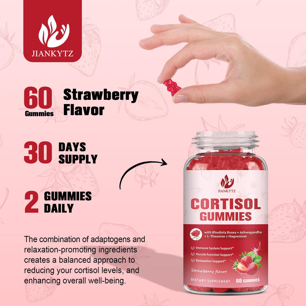 JIANKYTZ Cortisol Gummies shown as part of a simple daily routine