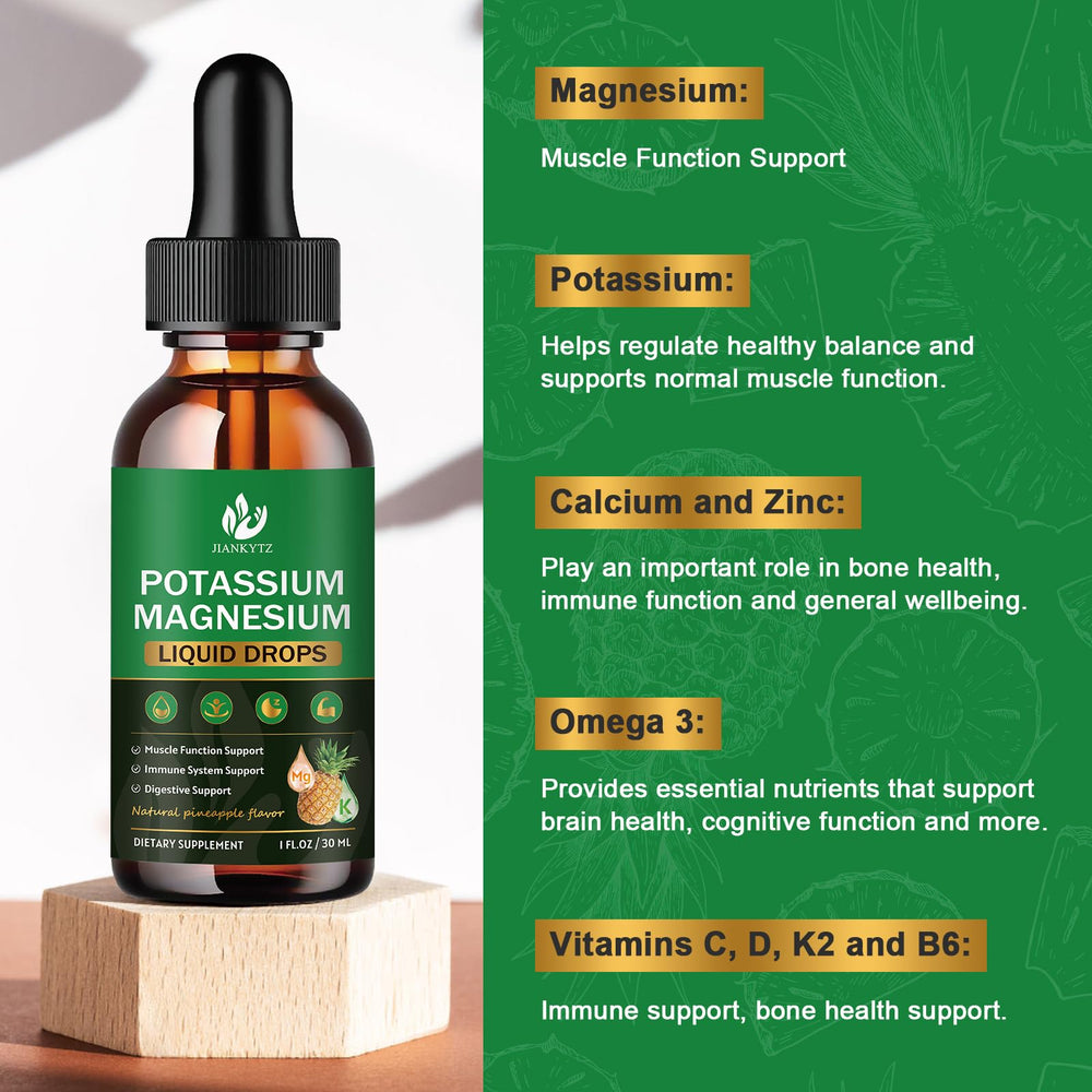 JIANKYTZ label closeup highlights magnesium and potassium blend for daily balance.