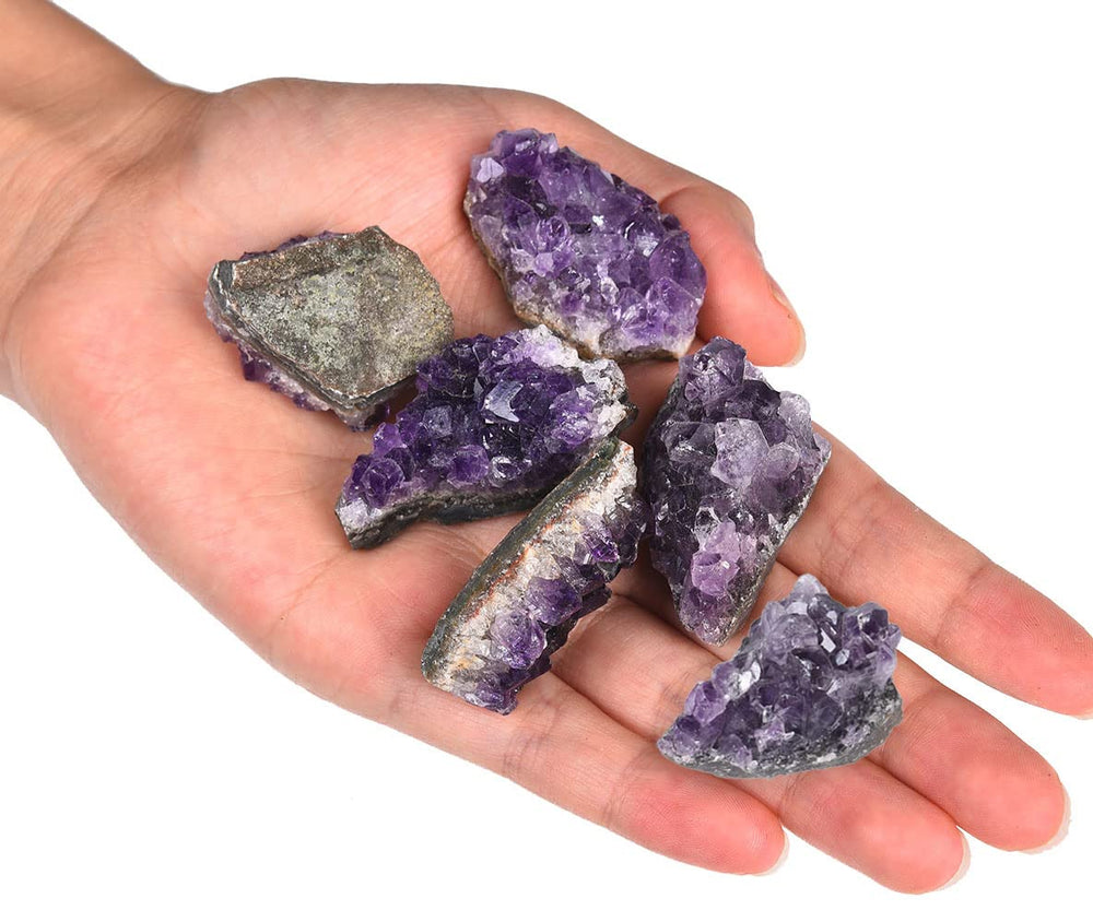 JIC Gem amethyst cluster raw piece showing natural color and grounding display