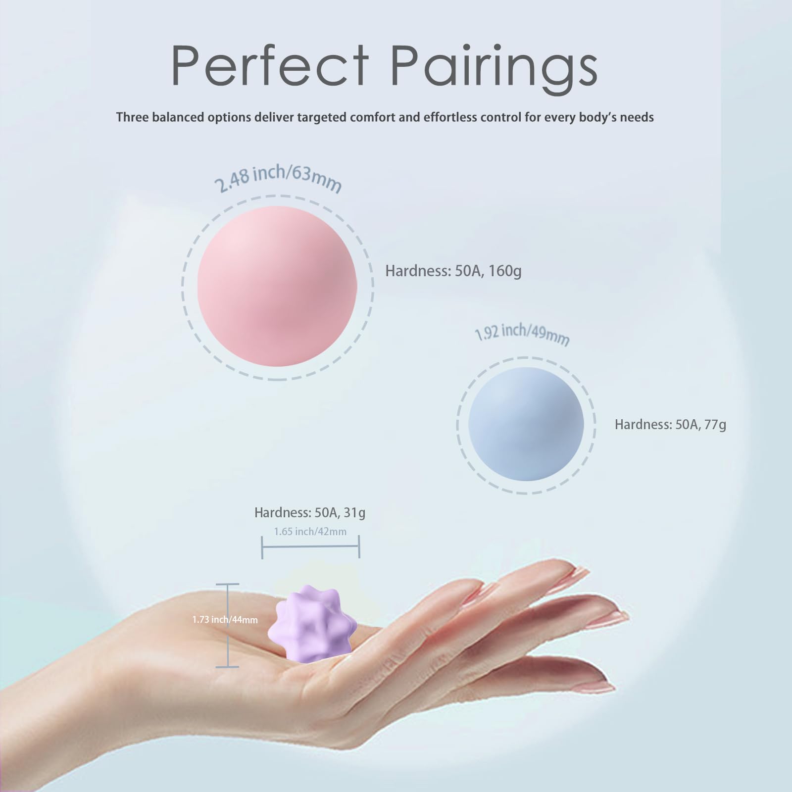 JIEJUNJIE 42mm textured ball targets hands and feet for precise trigger-point relief.