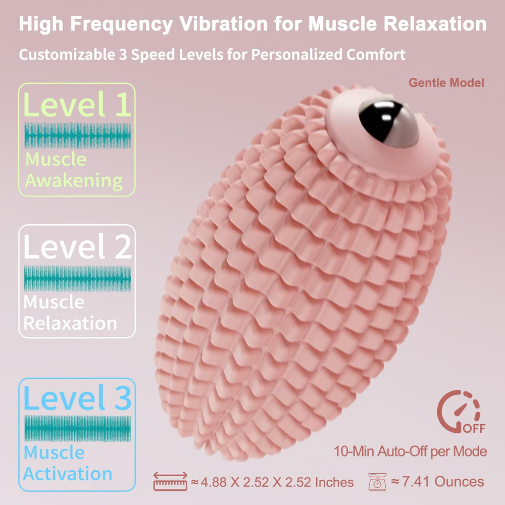 JIEJUNJIE vibrating massage ball blue side view for trigger point relief