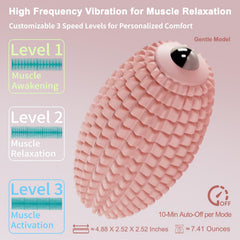 JIEJUNJIE vibrating massage ball blue side view for trigger point relief