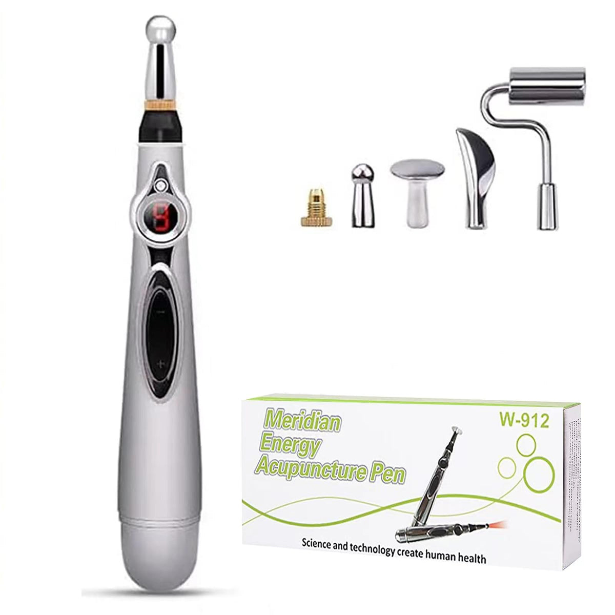 JIELUO Acupuncture Pen front view with ergonomic grip for comfortable daily use and relaxation.