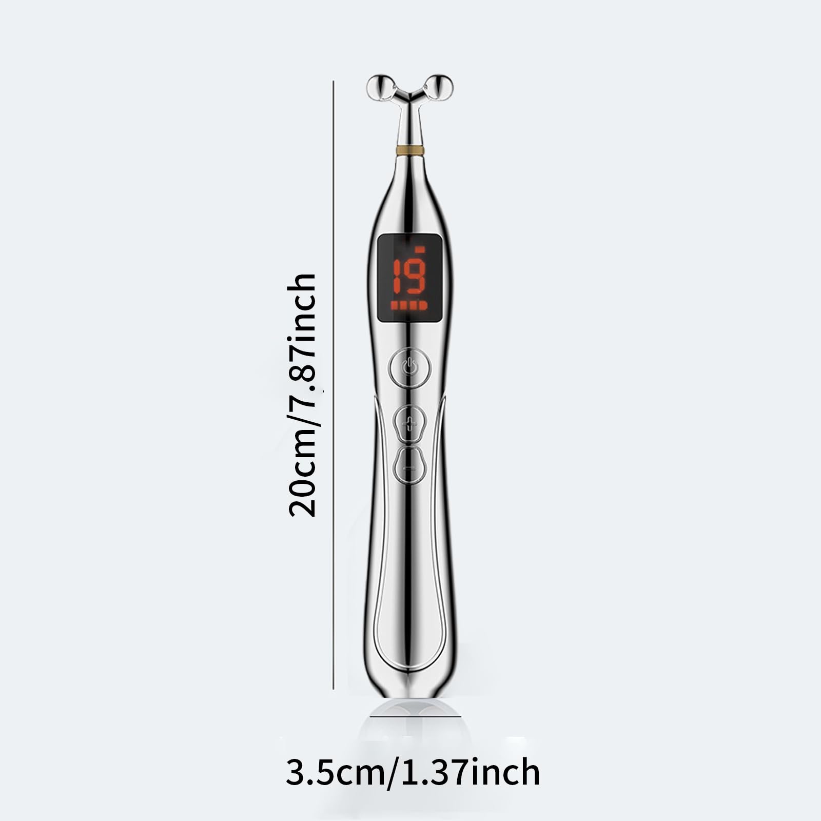 Front view of the JIELUO Acupuncture Pen showing ergonomic design for easy handling.