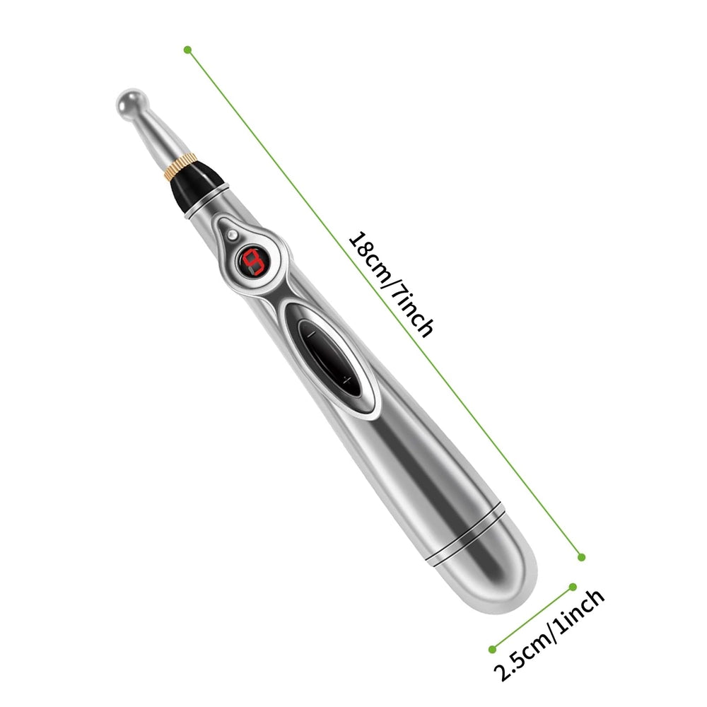 JIELUO Acupuncture Pen side handle showing portable design for on-the-go relief.