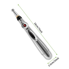 JIELUO Acupuncture Pen side handle showing portable design for on-the-go relief.