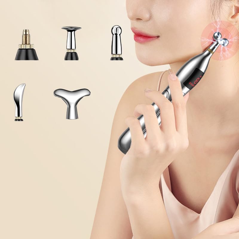Included tip set stored with the JIELUO Acupuncture Pen for easy selection.
