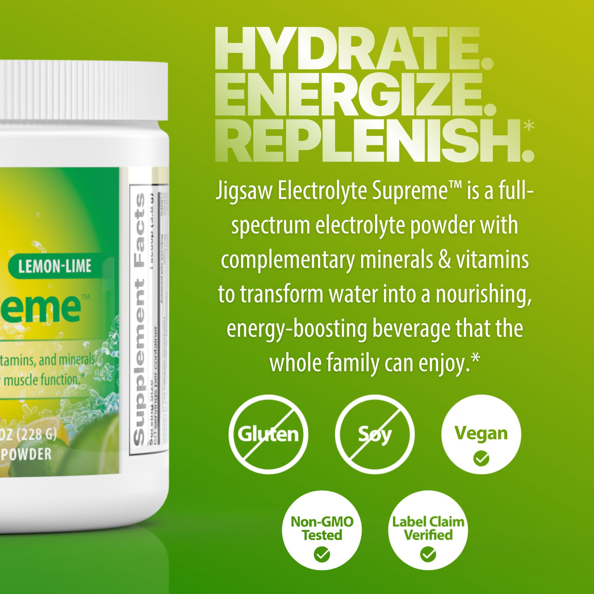 Measuring scoop of Jigsaw Health Electrolyte Supreme for easy serving.