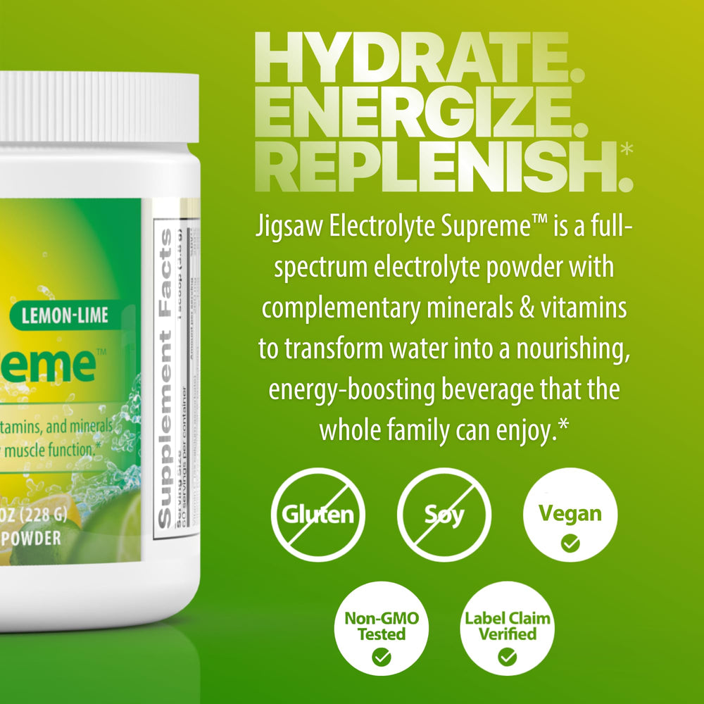 Measuring scoop of Jigsaw Health Electrolyte Supreme for easy serving.