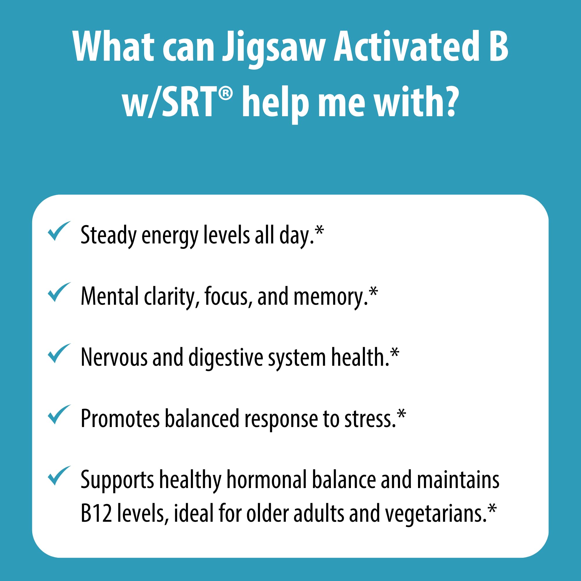Table top scene with Jigsaw Health Activated B w/SRT showing daily routine use.