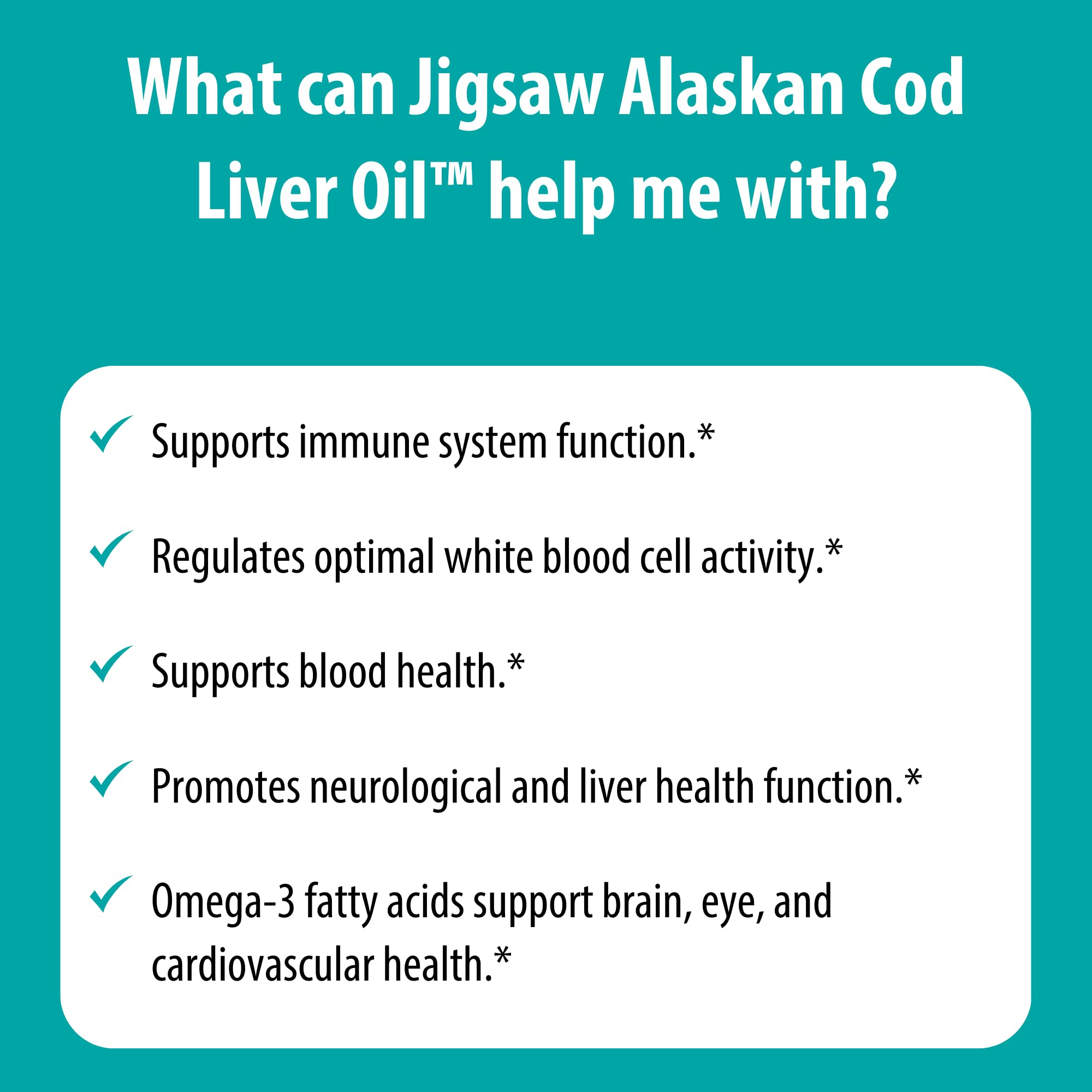 Jigsaw Health Alaskan Cod Liver Oil Dutch Harbor origin image emphasizes sustainable sourcing.