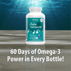 Jigsaw Health Alaskan Cod Liver Oil softgels ready for easy daily omega-3 intake.