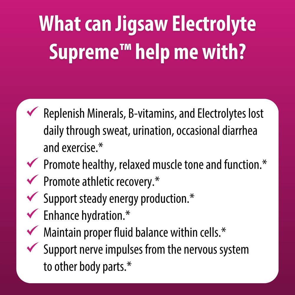 Jigsaw Health Electrolyte Supreme Berry on-the-go use.