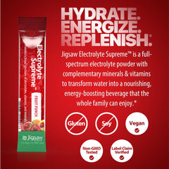 Jigsaw Health Electrolyte Supreme dissolves quickly in water for smooth hydration